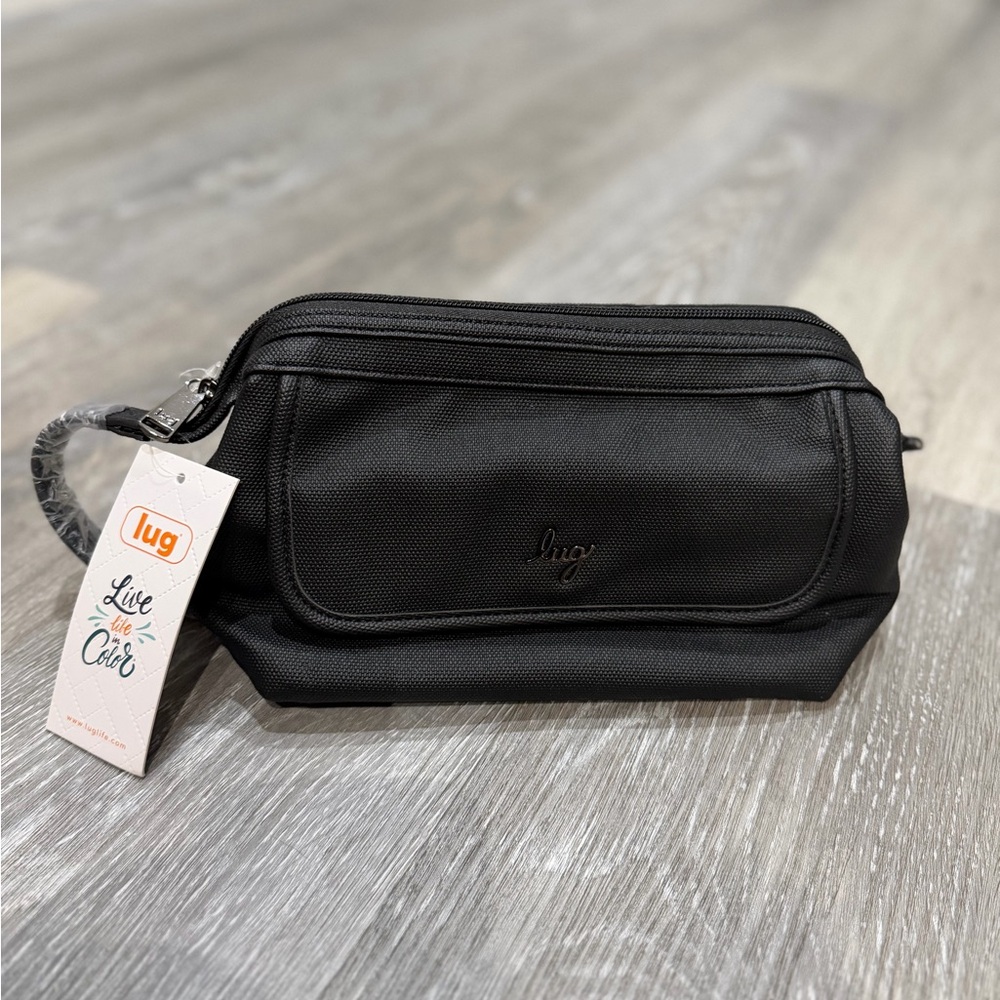 Lug Via Matte Luxe Vegan Leather Toiletry Case in Black NWT